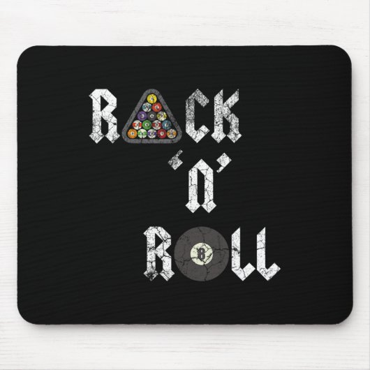 Rack N Roll Funny Pool Billard Cue Sports Echt Mousepad (Vorne)