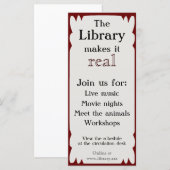 Rackcard für Bibliotheksereignisse (Vorne/Hinten)