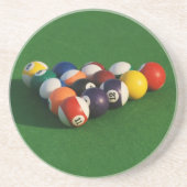Racked Pool Balls Coasters Sandstein Untersetzer (Vorne)