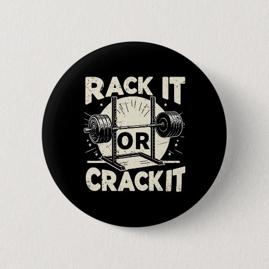 Racken oder Crack-It-Barbell-Bodybuilding 1 Button (Vorderseite)