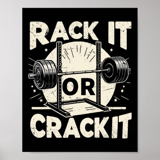 Racken oder Crack-It-Barbell-Bodybuilding 1 Poster (Vorne)