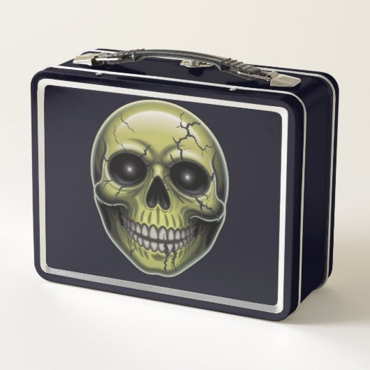 Racker Schädel Metall Brotdose (Rückseite)