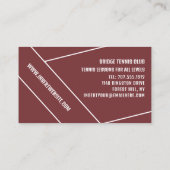 Racket & Ball, Tennisspieler/Trainer/Instrukteur Visitenkarte (Rückseite)