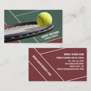 Racket & Ball, Tennisspieler/Trainer/Instrukteur Visitenkarte