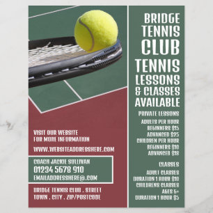 Racket & Ball, Tennisunterricht/Klassenwerbung Flyer