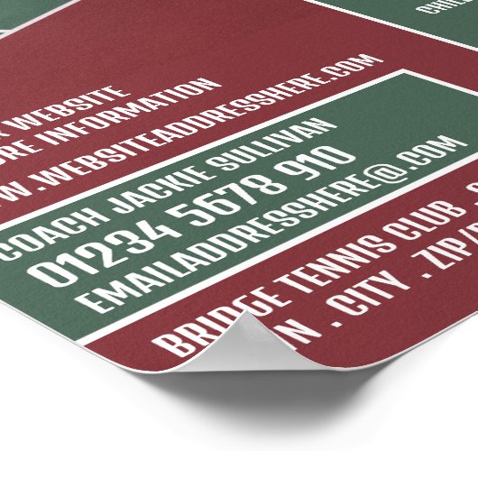 Racket & Ball, Tennisunterricht/Klassenwerbung Poster (Ecke)