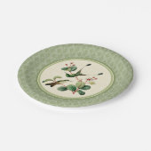 Racket Schwanz Hummingbird Damask Paper Teller (Schrägansicht)