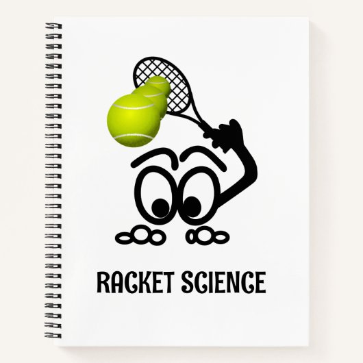 Racket Science Funny Tennis Player Notizblock (Vorderseite)