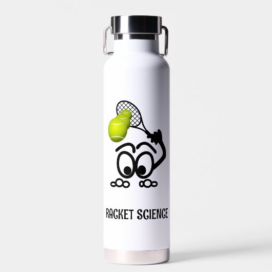 Racket Science Funny Tennis Player Trinkflasche (Vorne)