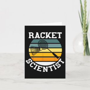 Racket Scientist Funny Retro Vintag Style Badmint Karte
