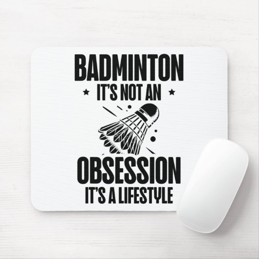 Racket Scientist Shuttle Badminton Player Mousepad (Mit Mouse)