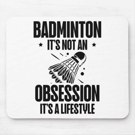 Racket Scientist Shuttle Badminton Player Mousepad (Vorne)