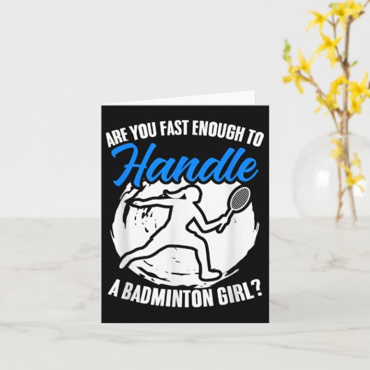 Racket Shuttle Sport Hobby Badminton Girl Player Karte (Gelbe Blume)