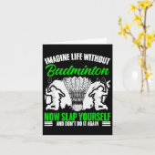 Racket Shuttle Sport Hobby Leben ohne Badminton Karte (Gelbe Blume)