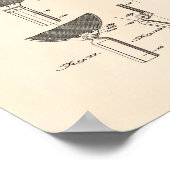 Racket Table Tennis 1939 Patentart - Alter Peper Poster (Ecke)