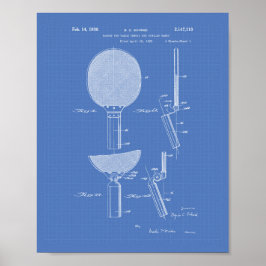 Racket Table Tennis 1939 Patentart - Blueprint Poster