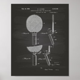Racket Table Tennis 1939 Patentart - Chalkboard Poster
