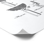 Racket Table Tennis 1939 Patentkunst - Weißbuch Poster (Ecke)