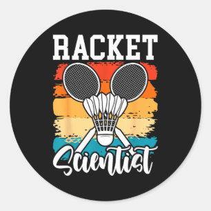 Racket-Wissenschaftler - Badminton-Spieler Athlet  Runder Aufkleber