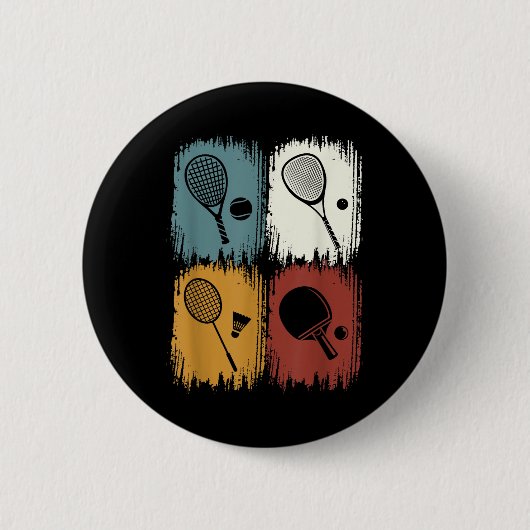 Racketlon, Tournament Sport With 4 Disciplines Button (Vorderseite)