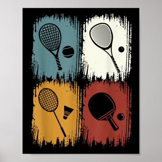 Racketlon, Tournament Sport With 4 Disciplines Poster (Vorne)