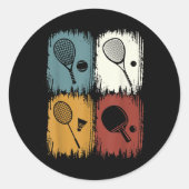 Racketlon, Tournament Sport With 4 Disciplines Runder Aufkleber (Vorderseite)
