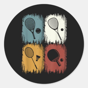 Racketlon, Turniersport mit 4 Disziplinen Runder Aufkleber