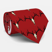 Rackgrafix rote Buckskull Krawatte (Gerollt)