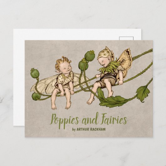 Rackham Poppies and feries Shakespeare CC1258 Postkarte (Vorne/Hinten)