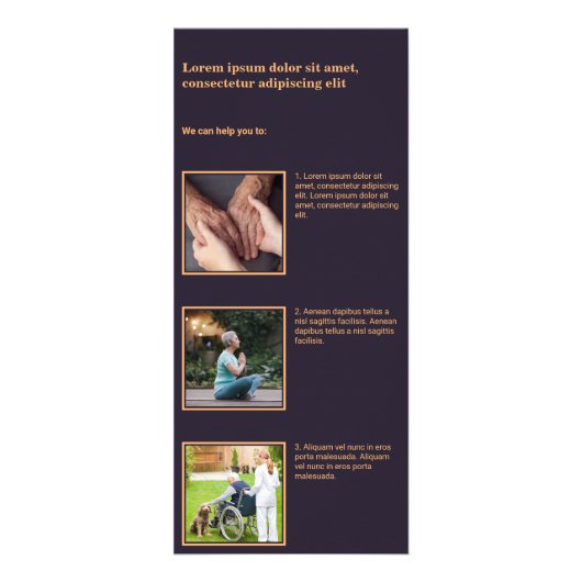 Rackkarte für ältere Zuhause Care Services Werbekarte (Vorne)