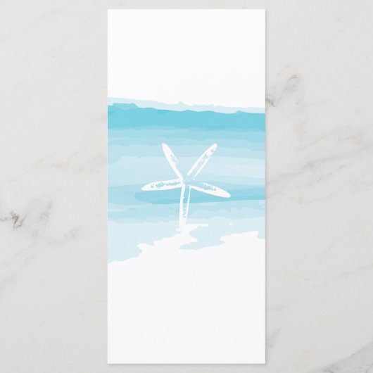 Rackkarte für das Beach-Wedding-Programm Programm (Rückseite)