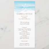 Rackkarte für das Beach-Wedding-Programm Programm (Vorderseite)