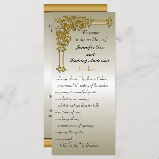 Rackkarte für das Hochzeitsprogramm Programm (Vorne/Hinten)