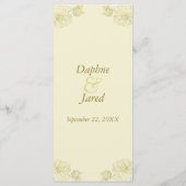 Rackkarte für das Menü "Antike Rahmen" Menükarte (Rückseite)