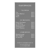 Rackkarte für die Dog Grooming Service Price Werbekarte (Hinten)