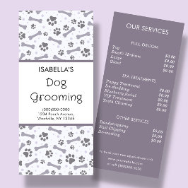 Rackkarte für die Dog Grooming Service Price Werbekarte