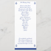 Rackkarte für Nautical Wedding Zeremony Programs Programm (Rückseite)