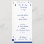 Rackkarte für Nautical Wedding Zeremony Programs Programm (Vorne/Hinten)