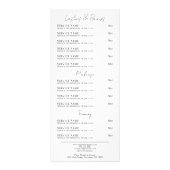 Rackkarte für Schwarz-weiße Elegante Wellness-Cent Werbekarte (Hinten)