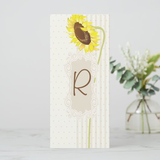 Rackkarte für Sonnenblumen und Streifen Programm (Stehend Vorderseite)