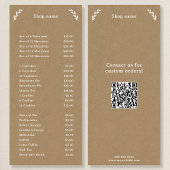 Rackkarte für Weiß, Kraft und Rustikal Werbekarte