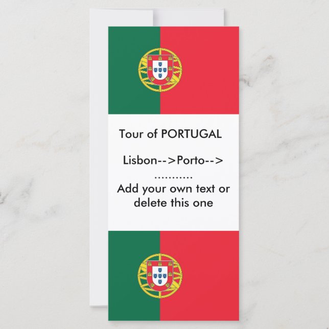 Rackkarte mit der Flagge Portugals (Vorderseite)