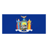 Rackkarte mit Flag von New York, USA. Werbekarte (Hinten)