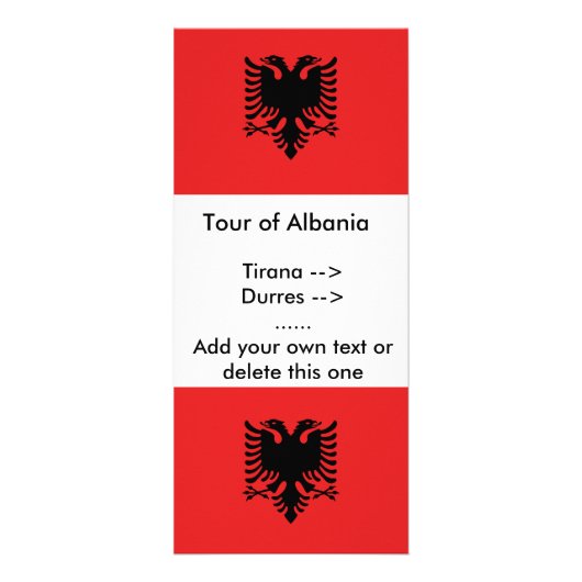 Rackkarte mit Flagge Albaniens Werbekarte (Vorne)