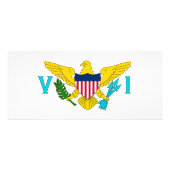 Rackkarte mit Flagge der Jungfrau Islands, USA Werbekarte (Hinten)