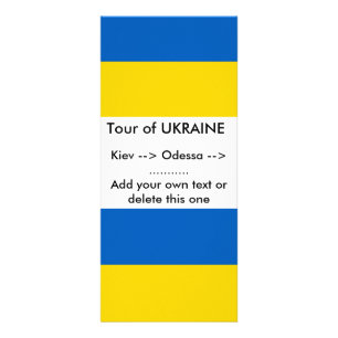 Rackkarte mit Flagge der Ukraine Werbekarte