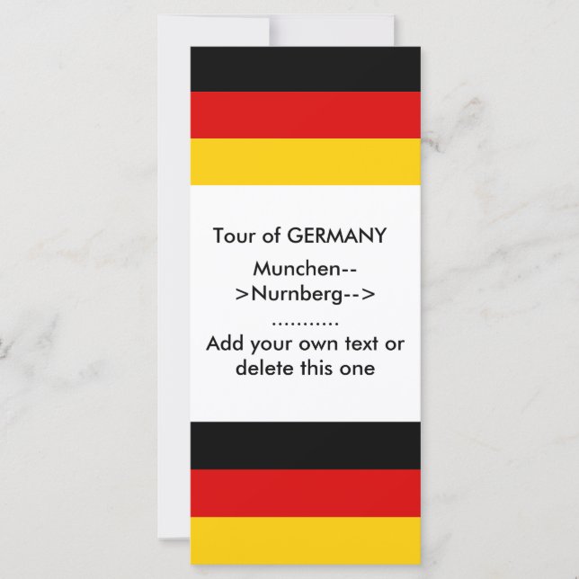 Rackkarte mit Flagge Deutschlands (Vorderseite)
