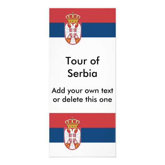 Rackkarte mit Flagge Serbiens Werbekarte (Vorne)