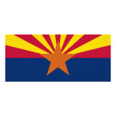 Rackkarte mit Flagge von Arizona, USA. Werbekarte (Hinten)