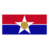 Rackkarte mit Flagge von Dallas, USA. Werbekarte (Hinten)